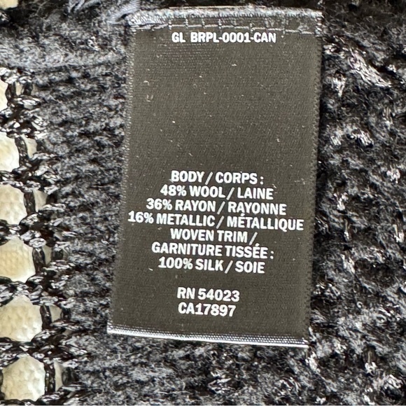 Banana Republic Black Open-Knit Shortsleeved Sweater Cardigan, wool silk, XS - Picture 7 of 10